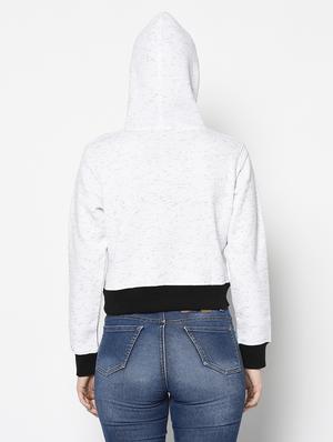 hooded neck cropped sweatshirt - 17274294 - Standard Image - 3