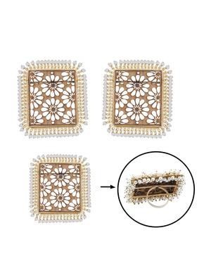brown wood studs earring with ring - 17274332 - Standard Image - 5