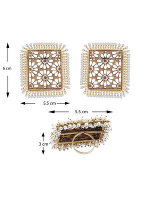 brown wood studs earring with ring - 17274332 - Standard Image - 6