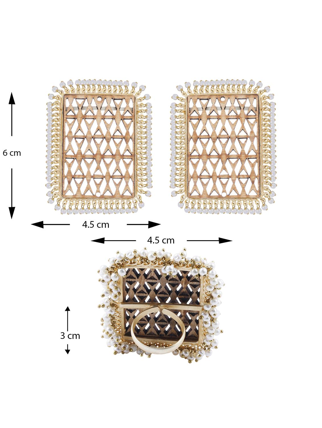 brown wood studs earring - 17274335 - Zoom Image - 6