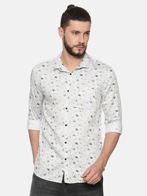 grey printed casual shirt - 17274386 - Standard Image - 1