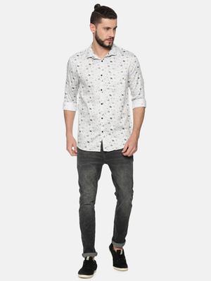 grey printed casual shirt - 17274386 - Standard Image - 4