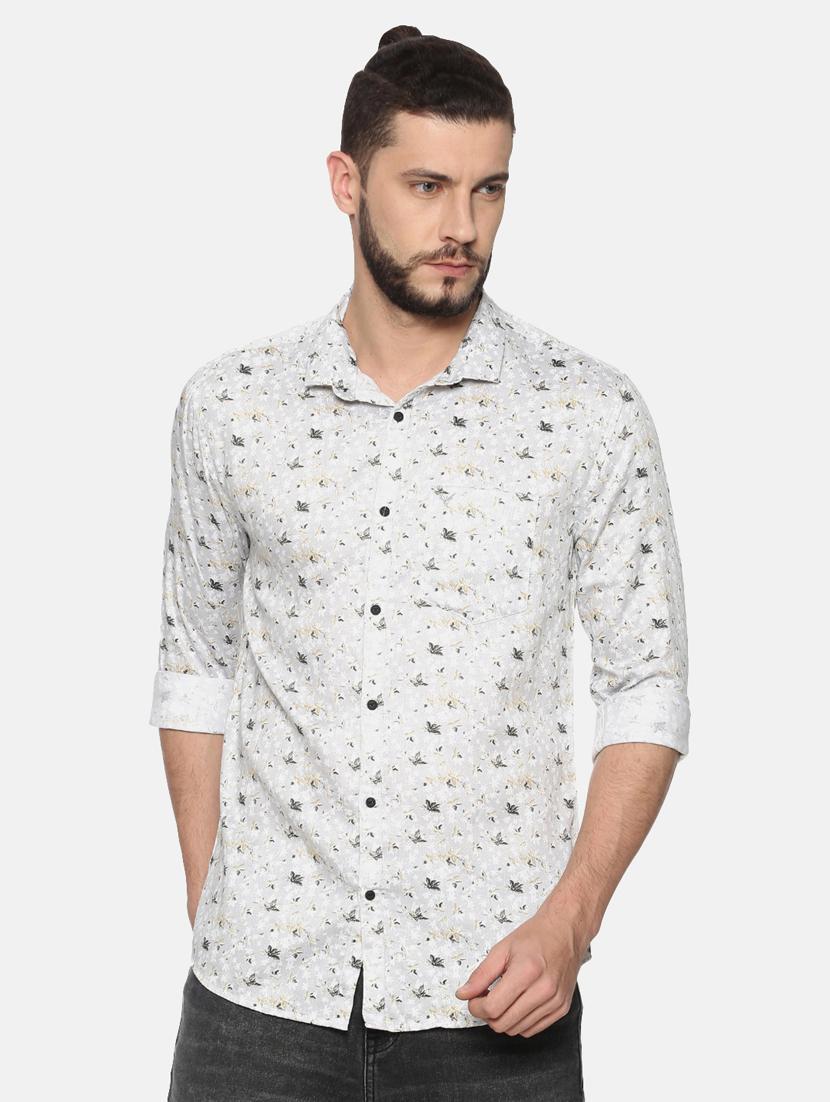 grey printed casual shirt - 17274386 - Zoom Image - 1
