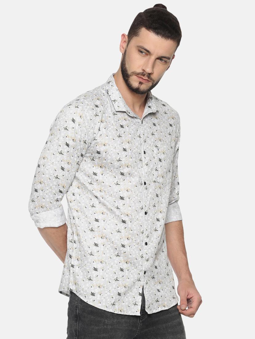 grey printed casual shirt - 17274386 - Zoom Image - 2