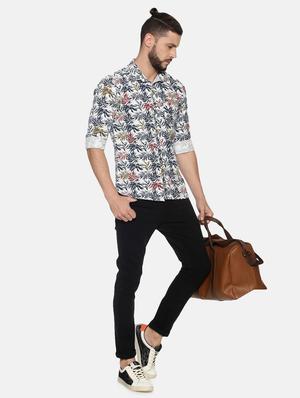 white printed casual shirt - 17274387 - Standard Image - 4