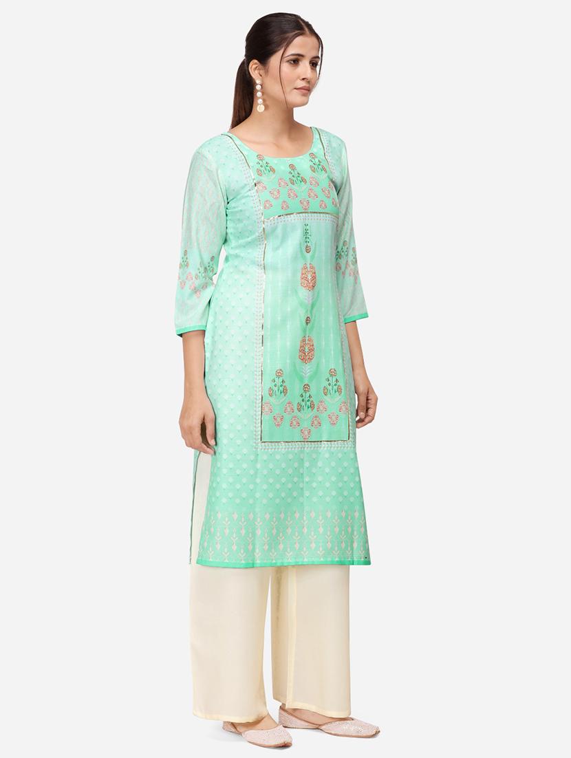 floral kurta palazzo set - 17274516 - Zoom Image - 2