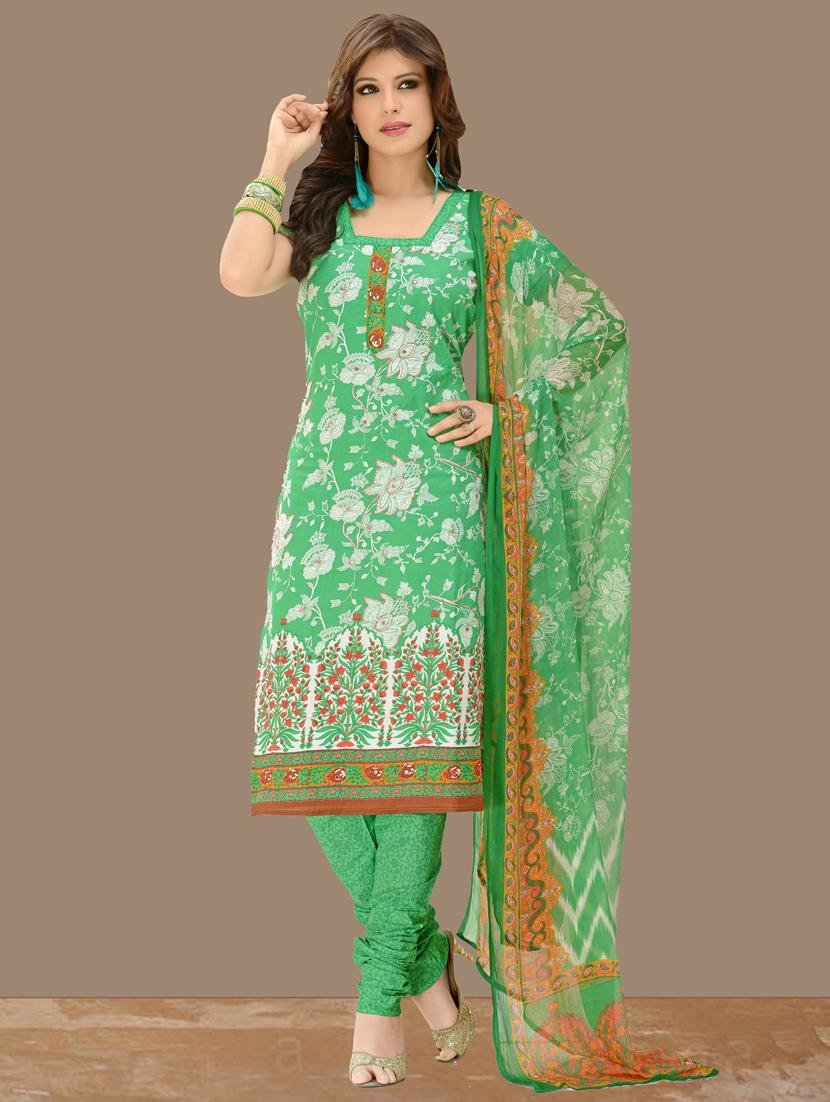 floral churidaar suits unstitched suit - 17274628 - Zoom Image - 1