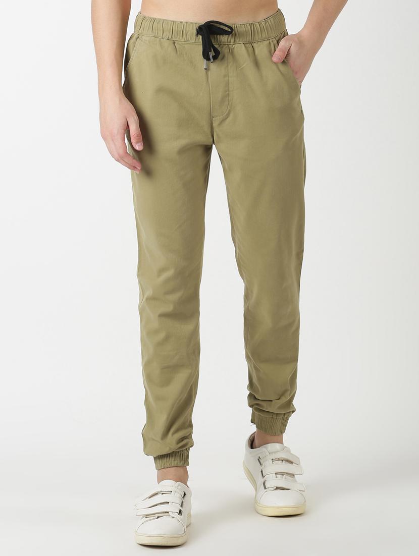 khaki solid jogger - 17274632 - Zoom Image - 1