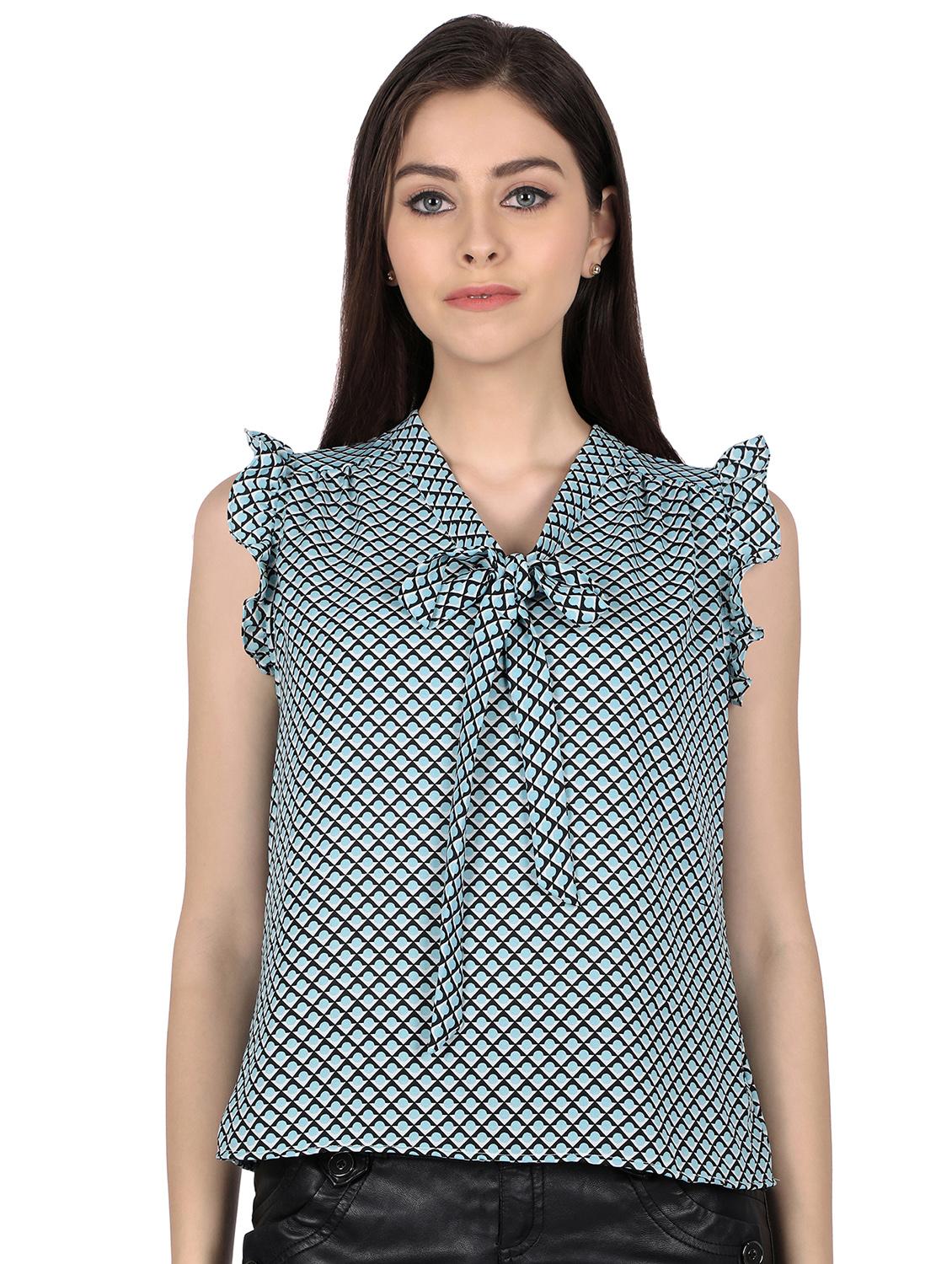 tie front checkered top - 17274641 - Zoom Image - 1