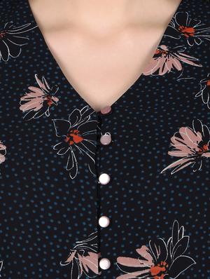 v-neck floral fit & flare dress - 17274657 - Standard Image - 4