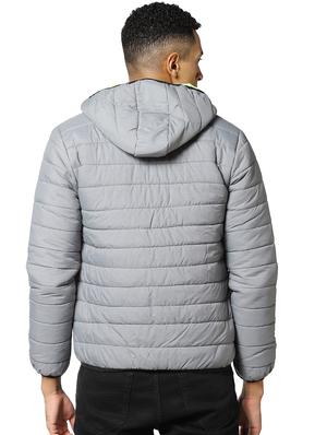 grey color block quilted jacket - 17274672 - Standard Image - 3