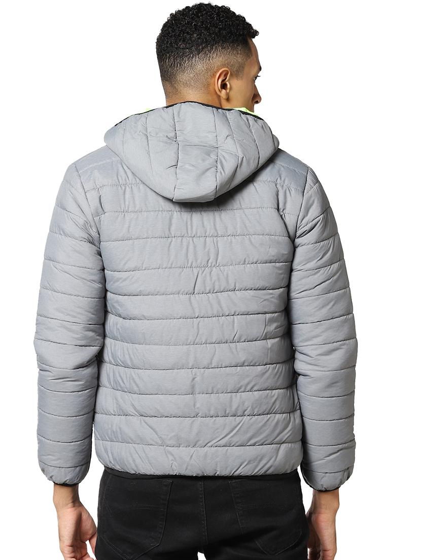 grey color block quilted jacket - 17274672 - Zoom Image - 3