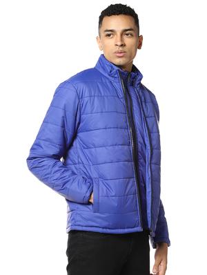 blue solid quilted jacket - 17274673 - Standard Image - 2