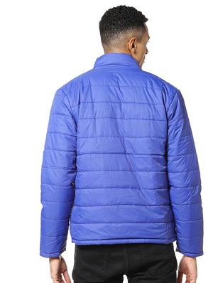 blue solid quilted jacket - 17274673 - Standard Image - 3
