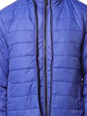 blue solid quilted jacket - 17274673 - Standard Image - 5