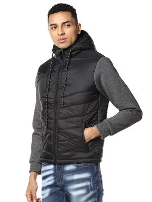 black solid quilted jacket - 17274676 - Standard Image - 2