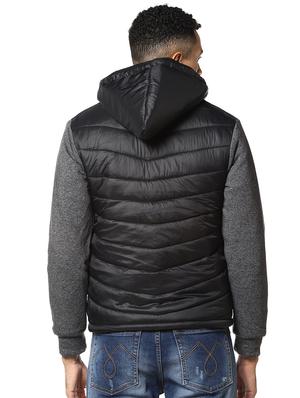 black solid quilted jacket - 17274676 - Standard Image - 3