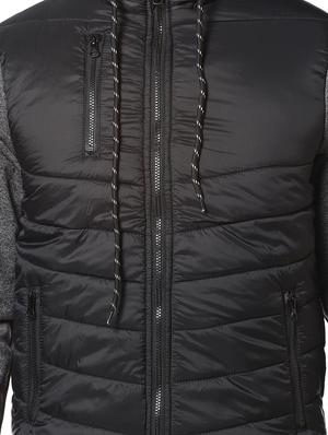 black solid quilted jacket - 17274676 - Standard Image - 4