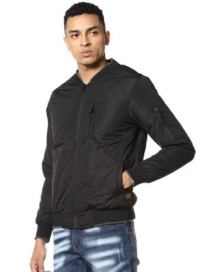 black solid quilted jacket - 17274677 - Standard Image - 2