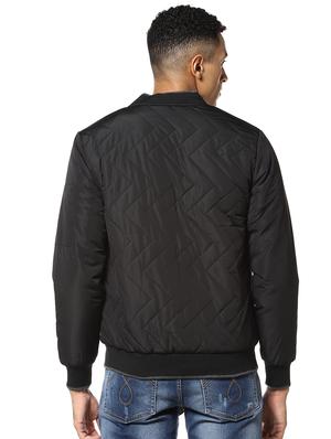 black solid quilted jacket - 17274677 - Standard Image - 3