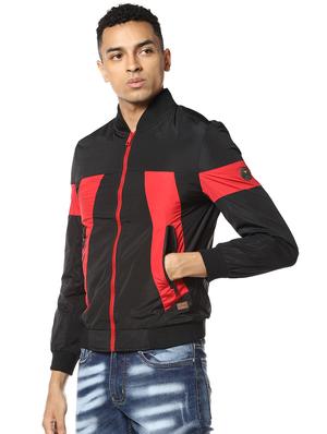 black color block casual jacket - 17274679 - Standard Image - 2