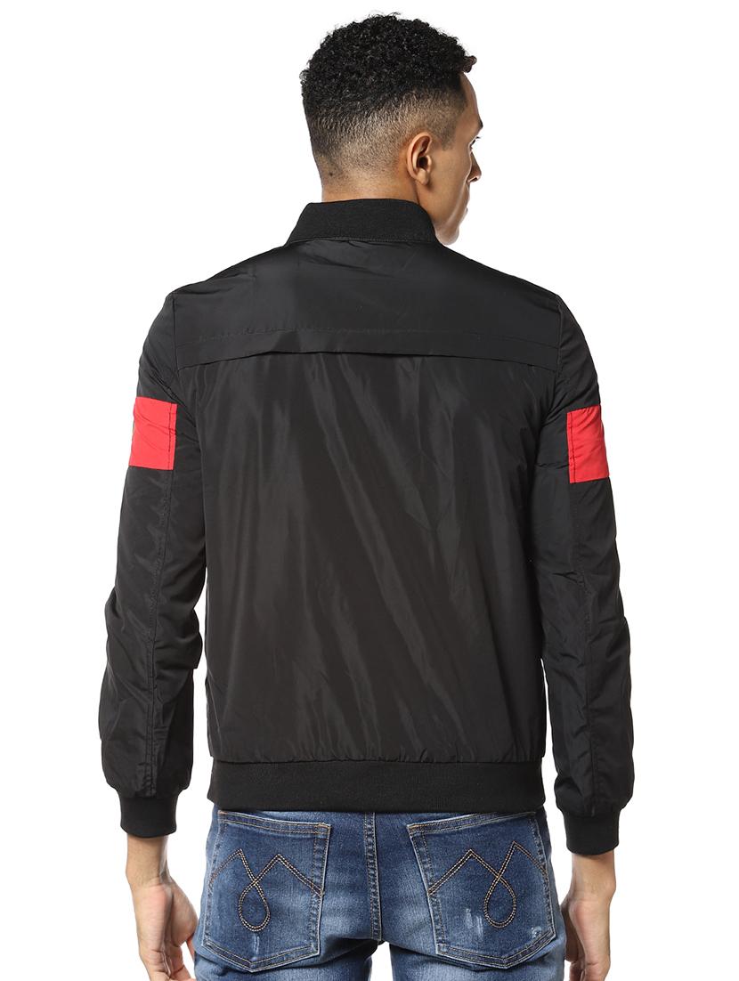 black color block casual jacket - 17274679 - Zoom Image - 3