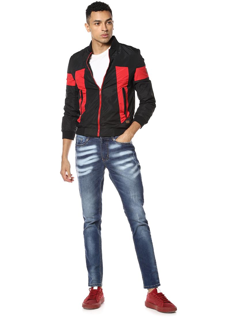 black color block casual jacket - 17274679 - Zoom Image - 4