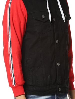 black color block denim jacket - 17274680 - Standard Image - 5