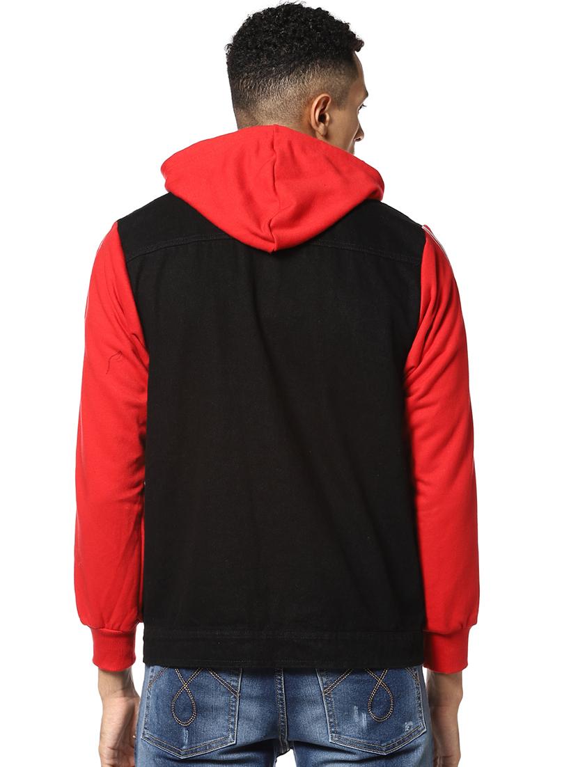 black color block denim jacket - 17274680 - Zoom Image - 3