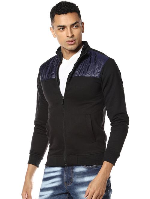 black color block casual jacket - 17274681 - Standard Image - 1