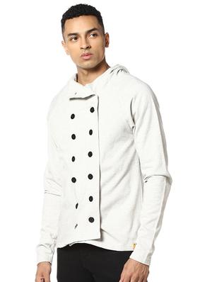 off white solid casual jacket - 17274682 - Standard Image - 2