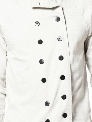 off white solid casual jacket - 17274682 - Standard Image - 4