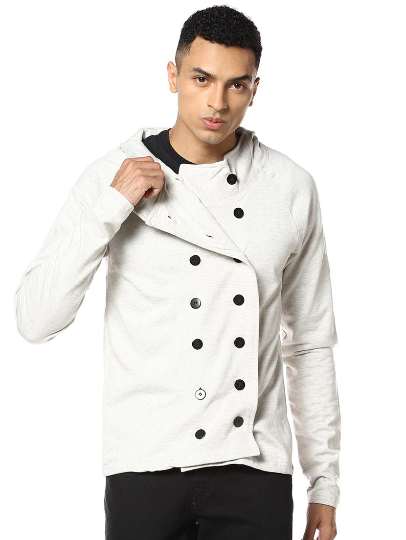 off white solid casual jacket - 17274682 - Zoom Image - 1