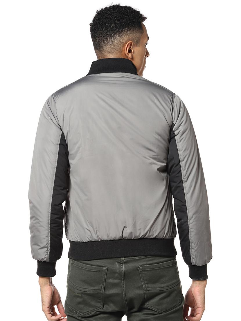 grey color block casual jacket - 17274689 - Zoom Image - 3