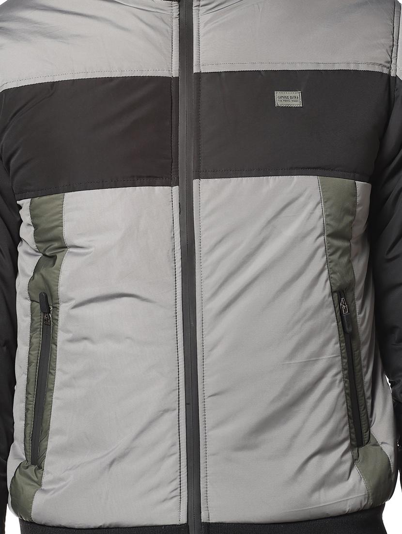grey color block casual jacket - 17274689 - Zoom Image - 5