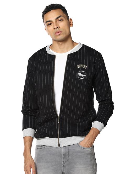 black striped casual jacket - 17274693 - Standard Image - 1