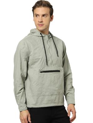 grey solid casual jacket - 17274698 - Standard Image - 2