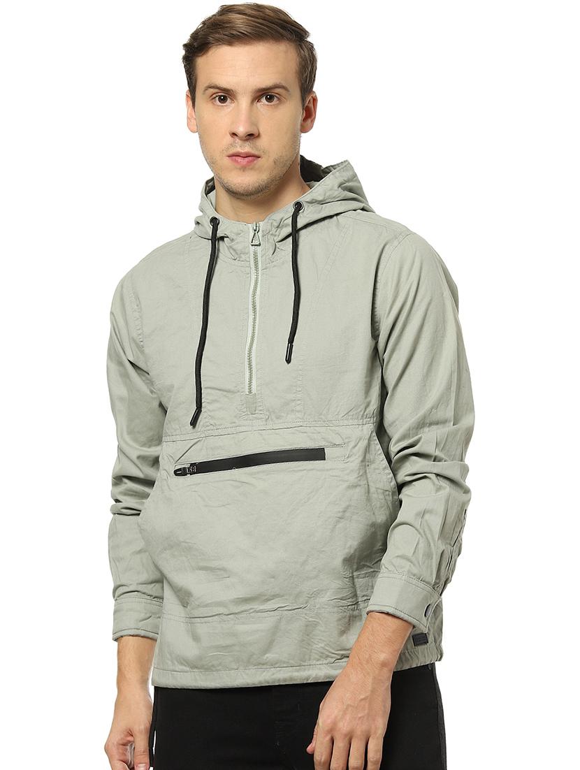 grey solid casual jacket - 17274698 - Zoom Image - 1