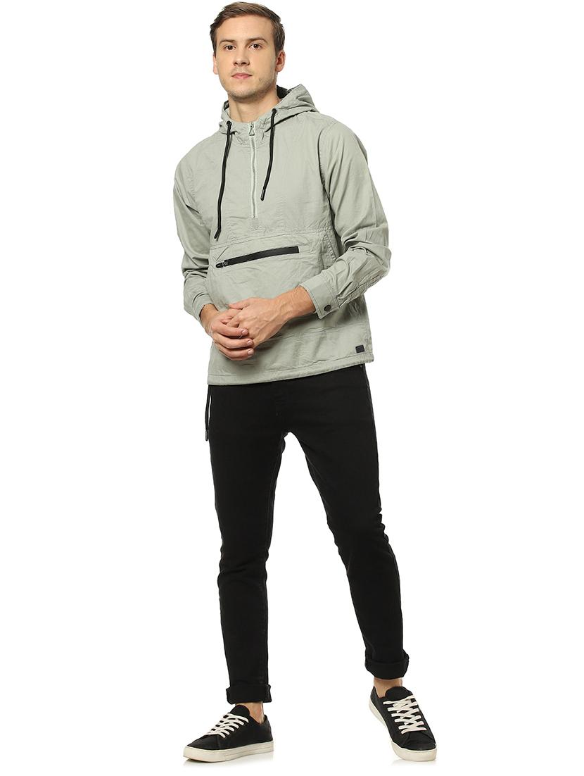 grey solid casual jacket - 17274698 - Zoom Image - 4