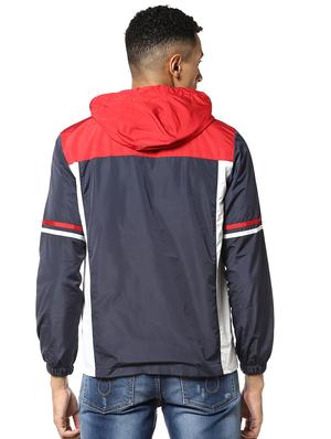 blue color block casual jacket - 17274701 - Standard Image - 3