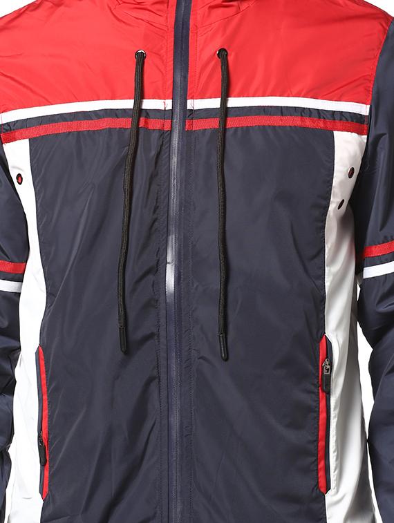 blue color block casual jacket - 17274701 - Zoom Image - 5