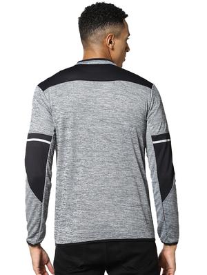 grey color block cut & sew casual jacket - 17274706 - Standard Image - 3