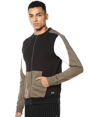 black color block cut & sew sweatshirt - 17274712 - Standard Image - 2