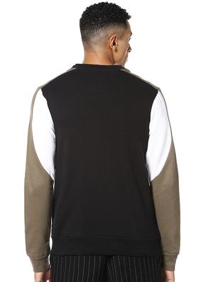 black color block cut & sew sweatshirt - 17274712 - Standard Image - 3