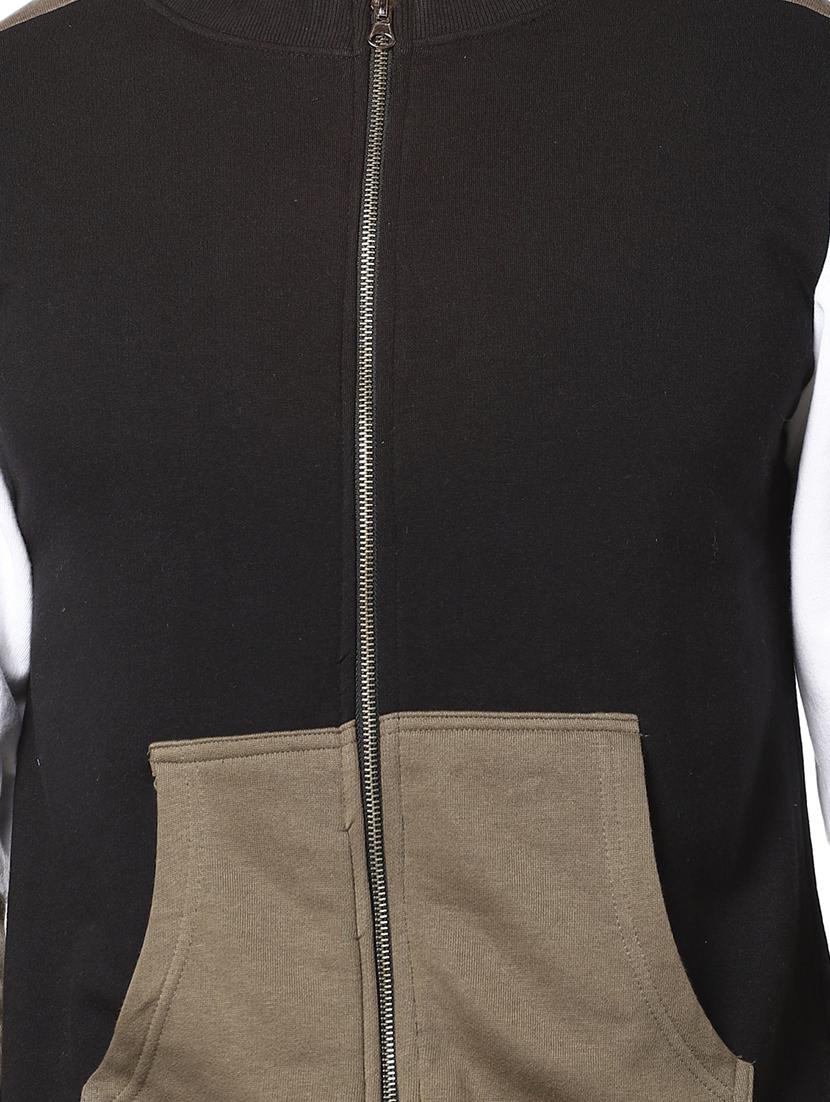 black color block cut & sew sweatshirt - 17274712 - Zoom Image - 5