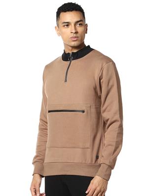 brown solid sweatshirt - 17274719 - Standard Image - 2
