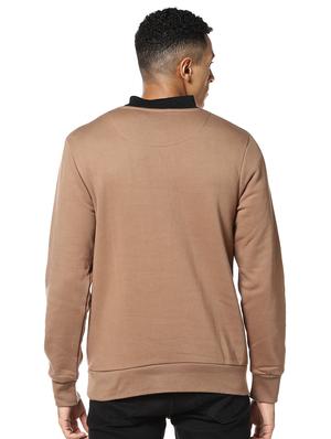 brown solid sweatshirt - 17274719 - Standard Image - 3