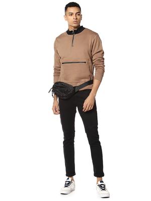 brown solid sweatshirt - 17274719 - Standard Image - 4