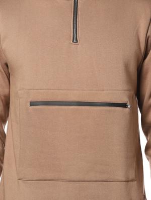 brown solid sweatshirt - 17274719 - Standard Image - 5