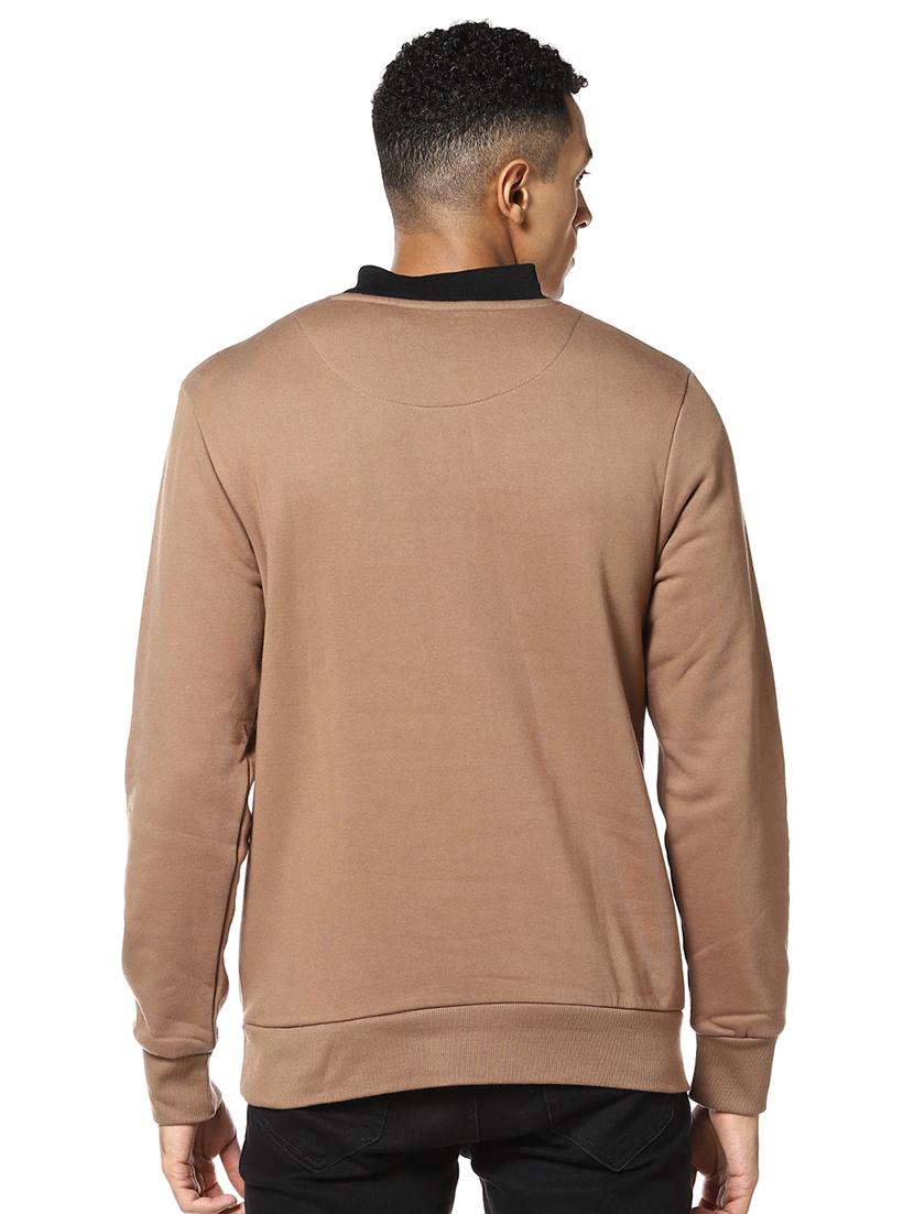 brown solid sweatshirt - 17274719 - Zoom Image - 3